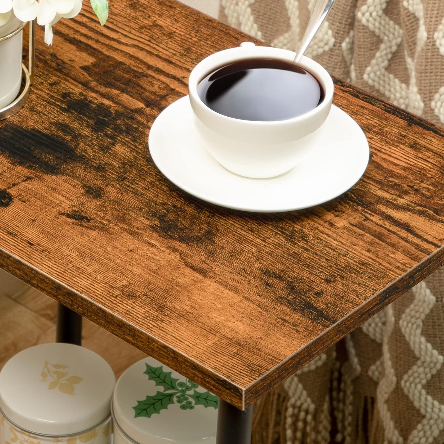 Bedside Table with Double Storage Shelf